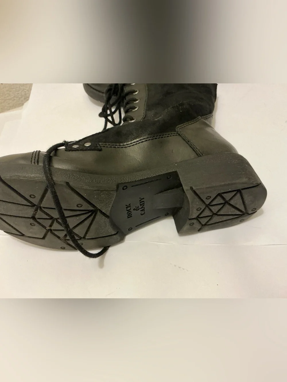 Rock & caddy  hettie Lace-Up Combat Boots with Patch Details